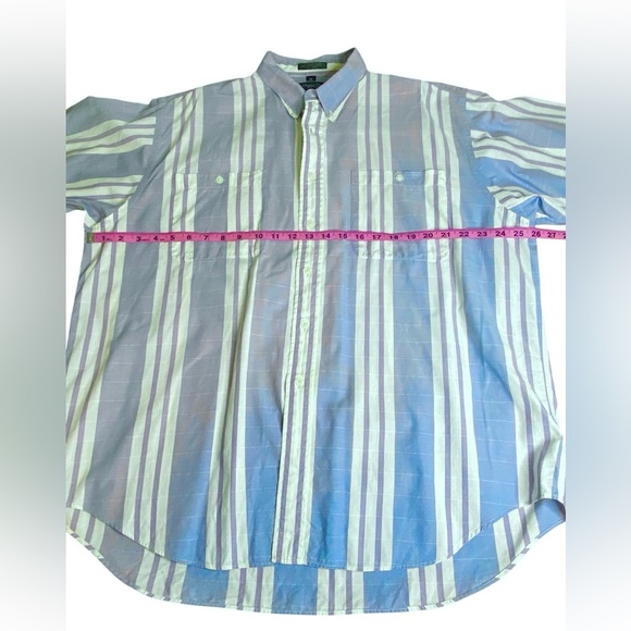 Christen Dior Monsieur Blue & White Striped Button Down Shirt Men’s Size XXL - Picture 6 of 8
